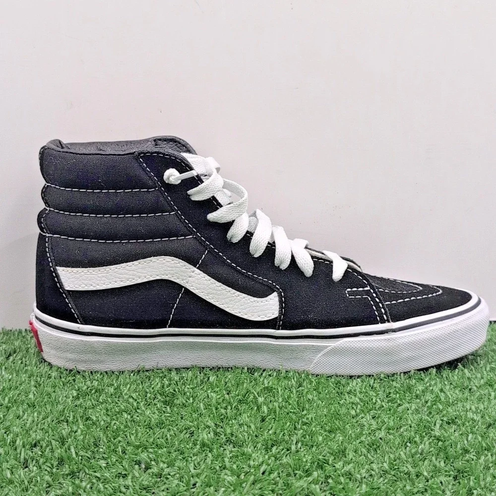 Vans SK8-Hi Old Skool High Tops Shoes Men's 5.5 Womens 7 Black‎ Suede Skateboard